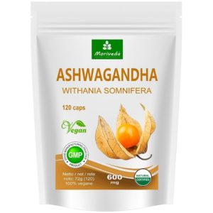 Ashwagandha Kapseln in Paclung auf weissem Grund