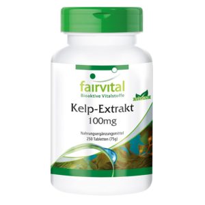 Kelp-Alge-Extrakt in Dose auf weissem Grund