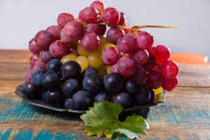 Weintrauben auf Teller