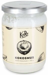 Kokosnussmus Ko Ro in Glas auf weissem Grund