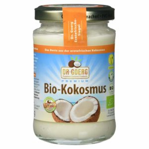 Kokosmus von Dr. Goerg auf weissem Grund